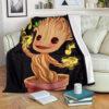 BABY GROOT MARVEL FLEECE BLANKET GIFT FOR FAN