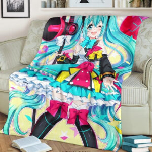 CUTE HATSUNE MIKU IDOL BEST SELLER FLEECE BLANKET GIFT FOR FAN