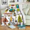 CAMPING AND CAMPER VAN FLEECE BLANKET GIFT FOR FAN