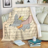SONG LYRIC FLYING DUMBO DISNEY FLEECE BLANKET GIFT FOR FAN