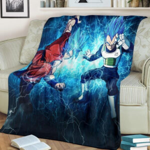 GOKU BLUE HAIR DRAGON BALL SUPER ANIME BEST SELLER FLEECE BLANKET GIFT FOR FAN