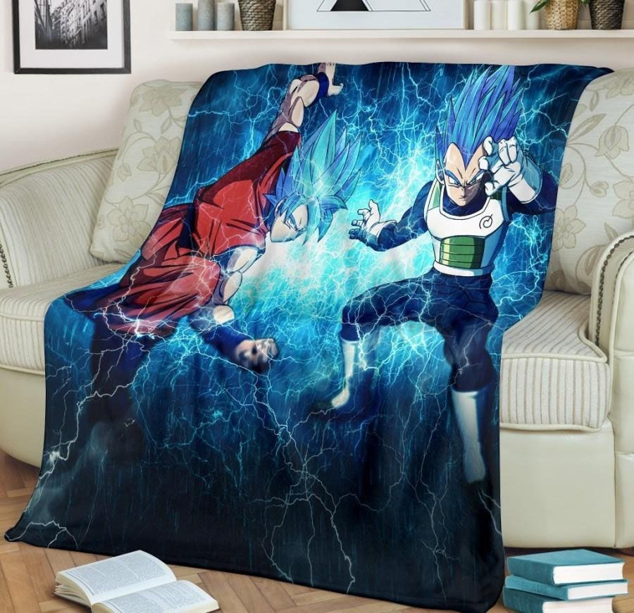 GOKU BLUE HAIR DRAGON BALL SUPER ANIME BEST SELLER FLEECE BLANKET GIFT FOR FAN GOKU BLUE HAIR DRAGON BALL SUPER ANIME BEST SELLER FLEECE BLANKET GIFT FOR FAN