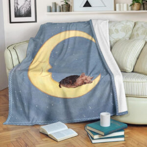 MOONLIGHT YORKSHIRE DOG LOVERS FLEECE BLANKET GIFT FOR FAN
