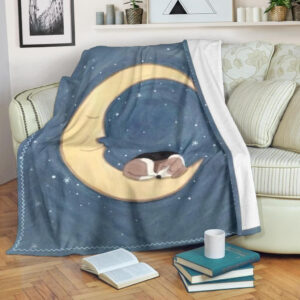 MOONLIGHT BEAGLE DOG LOVERS FLEECE BLANKET GIFT FOR FAN