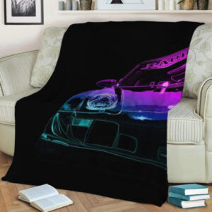 SUPER CAR RETRO FLEECE BLANKET GIFT FOR FAN