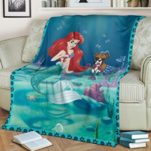 BOXER DOG LOVERS AND MERMAID FLEECE BLANKET GIFT FOR FAN