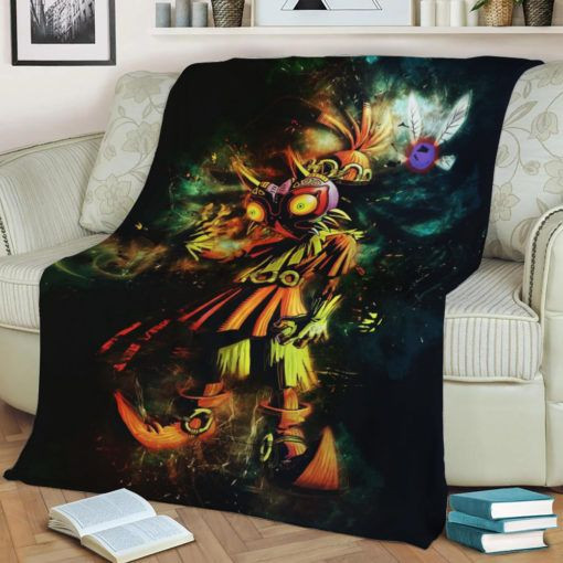 SKULL KID MAJORAS FLEECE BLANKET GIFT FOR FAN SKULL KID MAJORAS FLEECE BLANKET GIFT FOR FAN