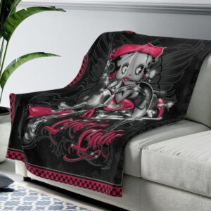 BETTY BOOP BIKER BABE SEXY LADY BEST SELLER FLEECE BLANKET GIFT FOR FAN