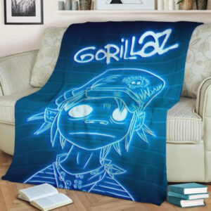 GORILLAZ NEON FLEECE BLANKET GIFT FOR FAN