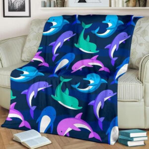 DOLPHIN BABY COLORFUL SOFT BESTSELLER FLEECE BLANKET GIFT FOR FAN