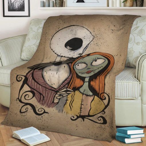 JACK SKELLINGTON AND SALLY FLEECE BLANKET GIFT FOR FAN JACK SKELLINGTON AND SALLY FLEECE BLANKET GIFT FOR FAN