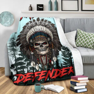 SKULL NATURE DEFENDER NATIVE FLEECE BLANKET