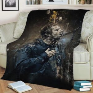 LIAM GALLAGHER DARK VINTAGE FLEECE BLANKET GIFT FOR FAN