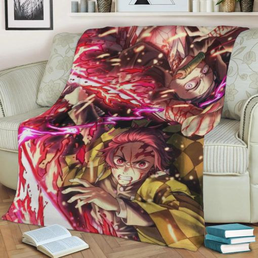 DEMON SLAYER FLEECE BLANKET GIFT FOR FAN DEMON SLAYER FLEECE BLANKET GIFT FOR FAN