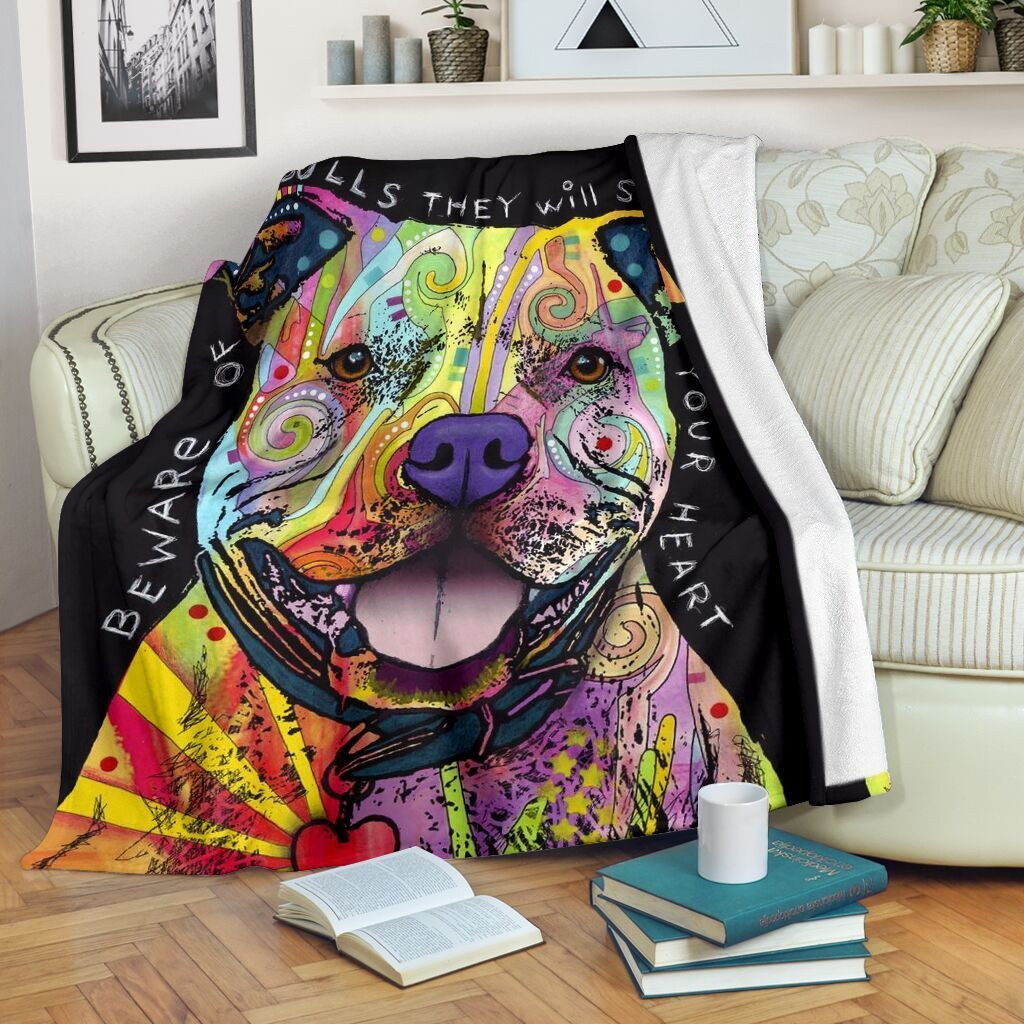 PITBULL COLORS PREMIUM FLEECE BLANKET GIFT FOR FAN PITBULL COLORS PREMIUM FLEECE BLANKET GIFT FOR FAN