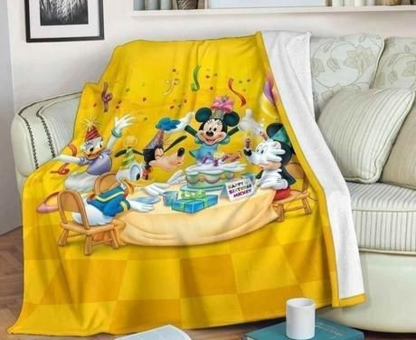 MICKEY DONALD BIRTHDAY PARTY FLEECE BLANKET GIFT FOR FAN MICKEY DONALD BIRTHDAY PARTY FLEECE BLANKET GIFT FOR FAN