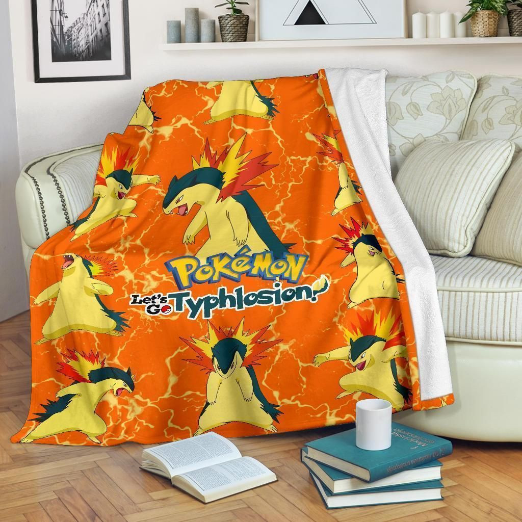 LET’S GO TYPHLOSION POKEMON FLEECE BLANKET GIFT FOR FAN LET’S GO TYPHLOSION POKEMON FLEECE BLANKET GIFT FOR FAN