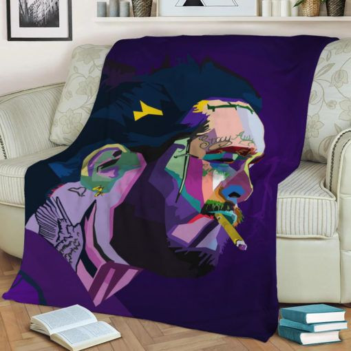 POST MALONE WPAP POP ART FLEECE BLANKET GIFT FOR FAN POST MALONE WPAP POP ART FLEECE BLANKET GIFT FOR FAN