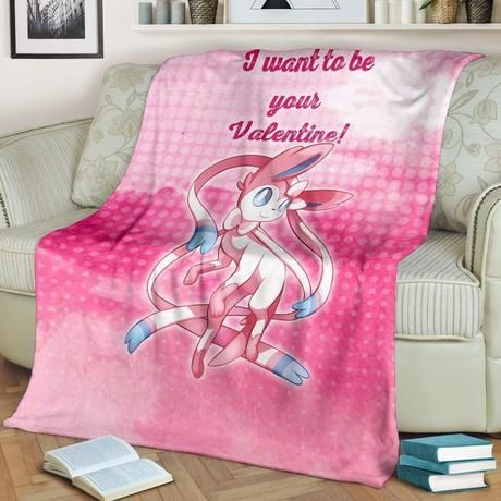 SYLVEON YOUR VALENTINE LOVE BEST SELLER FLEECE BLANKET GIFT FOR FAN SYLVEON YOUR VALENTINE LOVE BEST SELLER FLEECE BLANKET GIFT FOR FAN