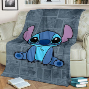 STITCH CARTOON DISNEY FLEECE BLANKET GIFT FOR FAN