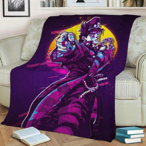 RETRO JOTARO FLEECE BLANKET GIFT FOR FAN RETRO JOTARO FLEECE BLANKET GIFT FOR FAN