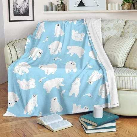 WHITE POLAR BEAR BEST SELLER FLEECE BLANKET GIFT FOR FAN WHITE POLAR BEAR BEST SELLER FLEECE BLANKET GIFT FOR FAN