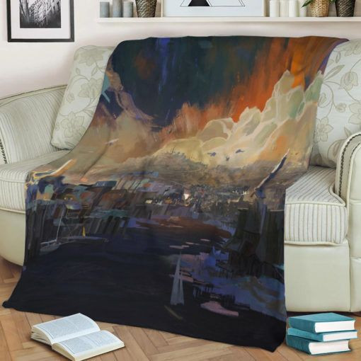 SKYLINE FLEECE BLANKET GIFT FOR FAN SKYLINE FLEECE BLANKET GIFT FOR FAN