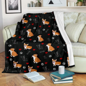 CUTE CORGI FLEECE BLANKET GIFT FOR FAN