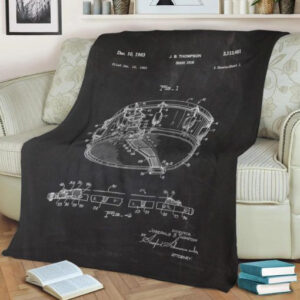 1962 SNARE DRUM-PATENT DRAW FLEECE BLANKET GIFT FOR FAN