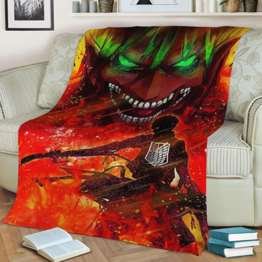 ATTACK ON TITAN FLEECE BLANKET GIFT FOR FAN ATTACK ON TITAN FLEECE BLANKET GIFT FOR FAN