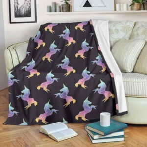 RAINBOW ORIGAMI UNICORN BESTSELLER FLEECE BLANKET GIFT FOR FAN