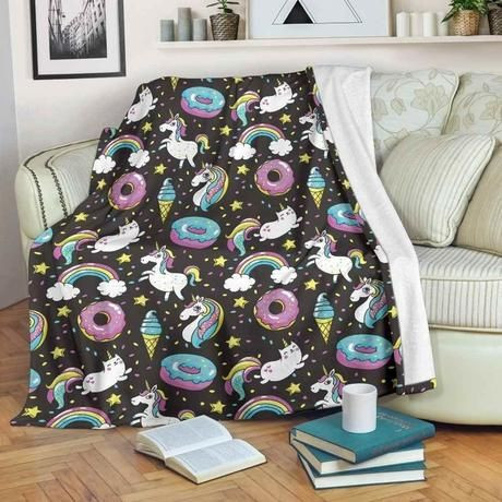 GIRLY UNICORN DONUT BESTSELLER FLEECE BLANKET GIFT FOR FAN GIRLY UNICORN DONUT BESTSELLER FLEECE BLANKET GIFT FOR FAN