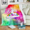 GYM UNICORN FLEECE BLANKET GIFT FOR FAN