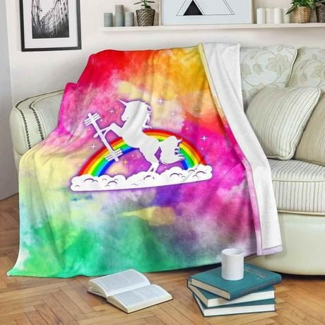 GYM UNICORN FLEECE BLANKET GIFT FOR FAN GYM UNICORN FLEECE BLANKET GIFT FOR FAN