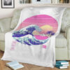 THE GREAT VAPORWAVE RETRO NEON BEST SELLER FLEECE BLANKET GIFT FOR FAN