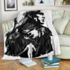 THE WITCHER ART BLACK AND WHITE FLEECE BLANKET GIFT FOR FAN