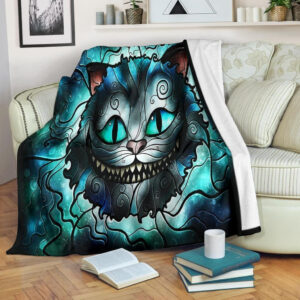 CHESHIRE CAT ALICE IN WONDERLAND FLEECE BLANKET GIFT FOR FAN