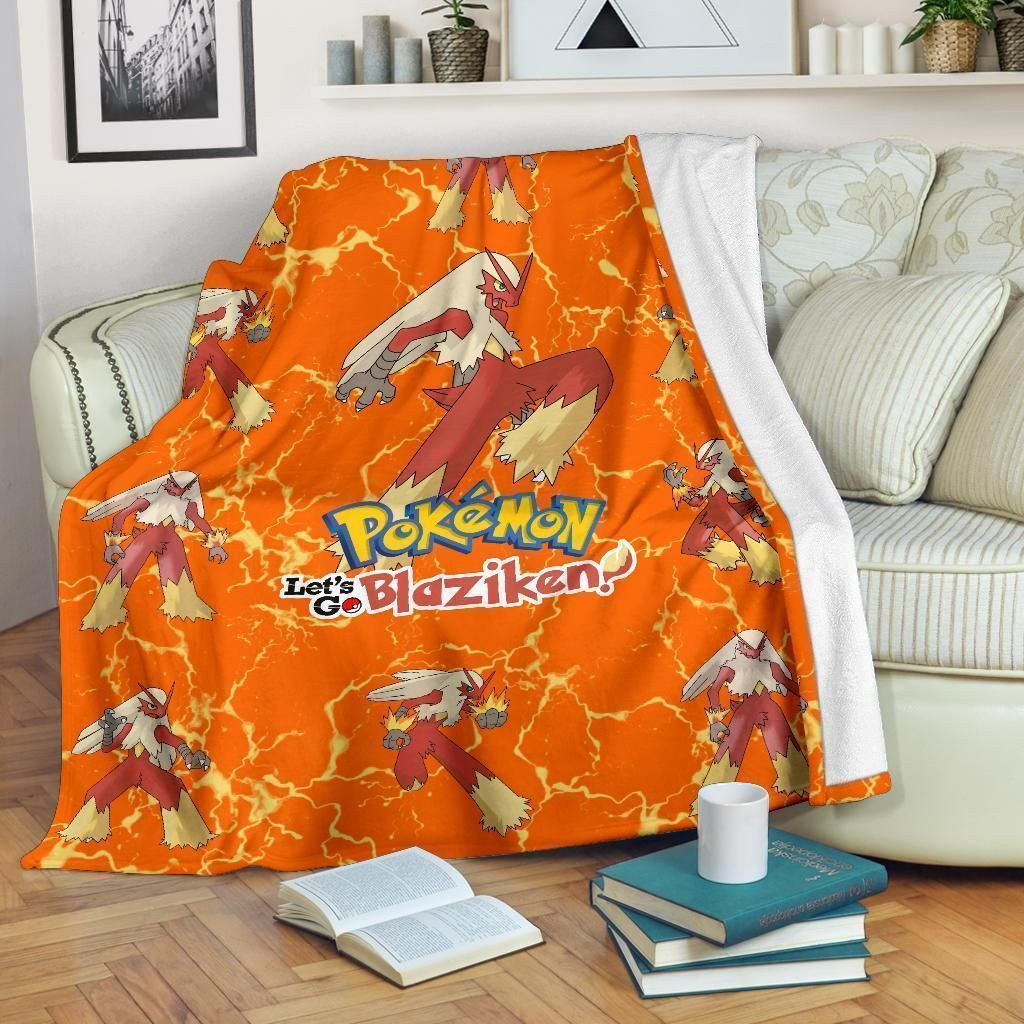 LET’S GO BLAZIKEN POKEMON FLEECE BLANKET GIFT FOR FAN LET’S GO BLAZIKEN POKEMON FLEECE BLANKET GIFT FOR FAN