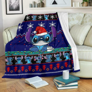 STITCH CHRISTMAS FLEECE BLANKET GIFT FOR FAN