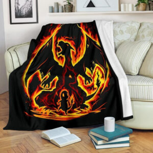 CHARIZARD POKEMON FLEECE BLANKET GIFT FOR FAN