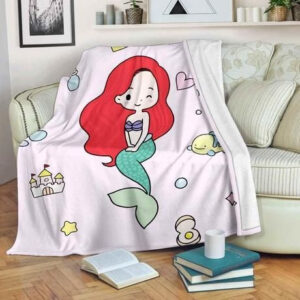 ARIEL MERMAID FLEECE BLANKET GIFT FOR FAN