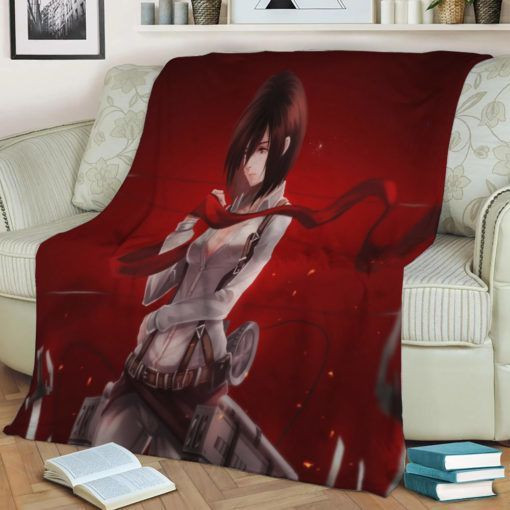 MIKASA ACKERMAN SHINGEKI NO ANIME JAPAN BEST SELLER FLEECE BLANKET GIFT FOR FAN MIKASA ACKERMAN SHINGEKI NO ANIME JAPAN BEST SELLER FLEECE BLANKET GIFT FOR FAN