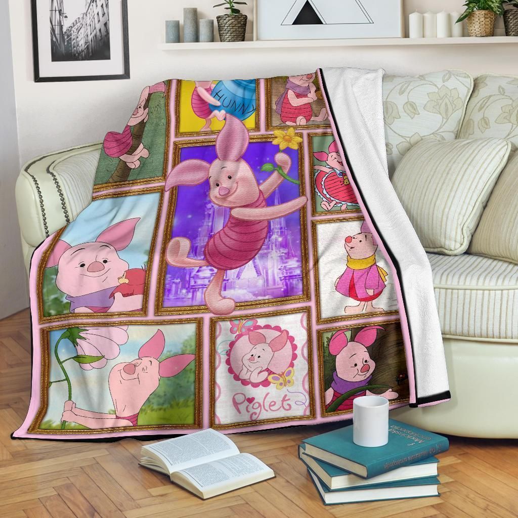 PIGLET WINNIE THE POOH FRIENDS FLEECE BLANKET GIFT FOR FAN PIGLET WINNIE THE POOH FRIENDS FLEECE BLANKET GIFT FOR FAN