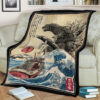 ORCA IN JAPAN WOODBLOCK ANIME JAPAN BEST SELLER FLEECE BLANKET GIFT FOR FAN