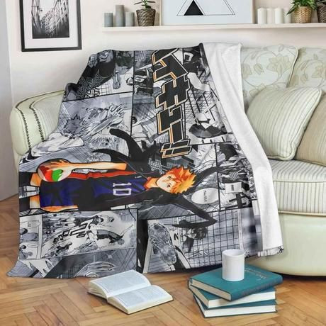 HINATA HAIKYUU MANGA FLEECE BLANKET GIFT FOR FAN HINATA HAIKYUU MANGA FLEECE BLANKET GIFT FOR FAN