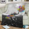 ELEPHANT PLAY WITH PAINT FLEECE BLANKET GIFT FOR FAN