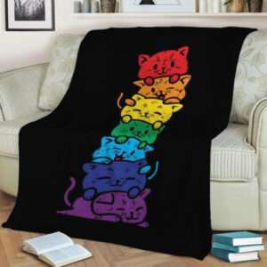 CAT STACK LGBT PRIDE PARADE FLEECE BLANKET GIFT FOR FAN