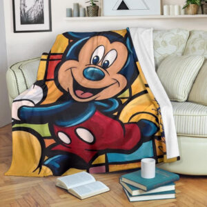 GRAPHIC ART MICKEY MOUSE FLEECE BLANKET GIFT FOR FAN