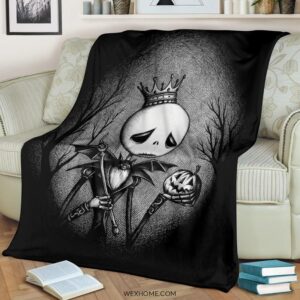 SAD JACK SKELLINGTON BEST SELLER FLEECE BLANKET GIFT FOR FAN