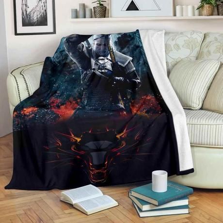 THE WITCHER WILD HUNT FLEECE BLANKET GIFT FOR FAN THE WITCHER WILD HUNT FLEECE BLANKET GIFT FOR FAN